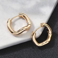 Латунные серьги обруча EJEW-D320-12G