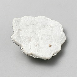 ポリエステルとフェルトの装飾アクセサリー  シェル形状  プラスチックビーズとスパンコール付き  グリーン  49x54x12mm&nbsp;DIY-WH0308-846B