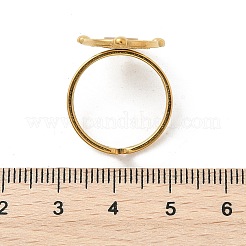 Овальные кольца из нержавеющей стали 304 с белой ракушкой для женщин&nbsp;RJEW-G346-09G-02