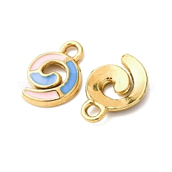 304ステンレススチールエナメルチャーム  スパイラル  ゴールドカラー  13.5x9.5x2.2mm  穴：1.6mm&nbsp;STAS-B101-05G-02