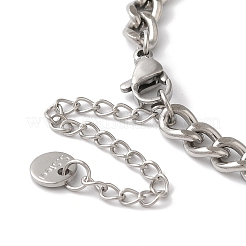 Bracciale in acciaio inossidabile 304 con micro pavé di zirconi cubici&nbsp;BJEW-C070-02P