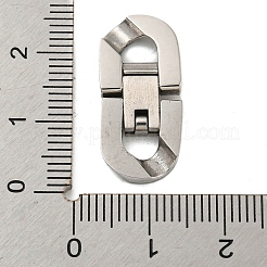 変色しない304ステンレススチール製折りたたみ式留め具  ブレスレットネックレス作りに  ステンレス鋼色  22.5x11x3.5mm  穴：5x3mm&nbsp;STAS-B029-05C-1