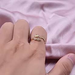 Модное открытое кольцо-манжета из нержавеющей стали 304 в форме листа для женщин&nbsp;PT1678-2