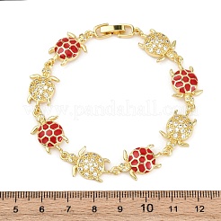 Латунные браслеты с микропаве из прозрачных кубических цирконий для женщин BJEW-H209-05G