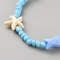 Браслеты из стеклянных и пластиковых бусин&nbsp;BJEW-WH0011-86