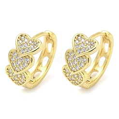 Латунные серьги-кольца из прозрачного кубического циркония EJEW-C122-03G