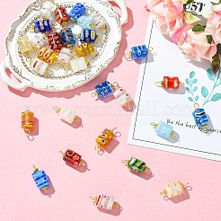 30 breloque connecteur en verre millefiori faite à la main&nbsp;PALLOY-YW00113