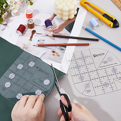 2 шт. прозрачные акриловые линейки для выравнивания футболок&nbsp;AJEW-DC0002-17A