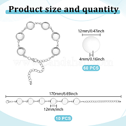 60шт прозрачный стеклянный кабошон с 10шт латунный браслет для изготовления&nbsp;DIY-GO0002-32B