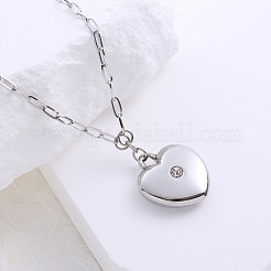 Ожерелья из нержавеющей стали с подвеской в виде сердца из кристаллов и страз для женщин SY8917