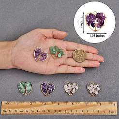 6pcs 3 Arten natürliche Edelsteinanhänger&nbsp;FIND-SZ0002-70
