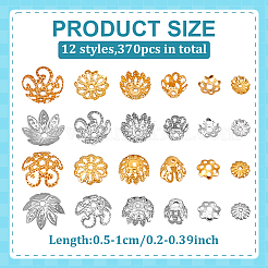 370шт. 12 набора железных бусин&nbsp;IFIN-ME0001-01