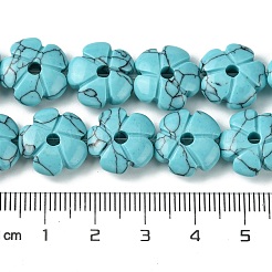 Окрашенные синтетические бирюзовые бусы нити G-H023-B09-01