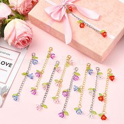 10 pièce 5 styles de décorations suspendues en forme de fleur en acrylique&nbsp;HJEW-FS00085