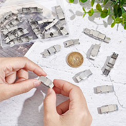 20 шт. прямоугольные застежки для часов из нержавеющей стали 201 STAS-UN0051-85