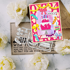 Трафареты для резки штампов из углеродистой стали для торта ко дню рождения DIY-WH0309-1482