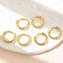 真鍮huggieフープピアス  リング  18KGP本金メッキ  12ゲージ（2mm）  13.5x13x2mm  ピン：1mm&nbsp;X-KK-D063-04G