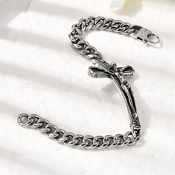 304 нержавеющая сталь кубинские звенья цепи браслеты BJEW-A092-05P