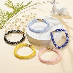 Браслет из стеклянных косточек крючком из бисера&nbsp;BJEW-JB08083