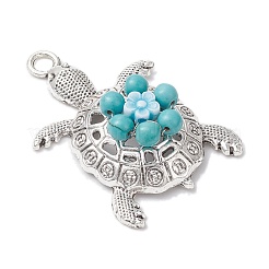 Подвески из синтетической бирюзы и акриловых бусин в виде цветов и морских животных&nbsp;PALLOY-JF03830