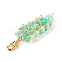 Труба цветок стеклянный кулон украшения HJEW-JM00800-05