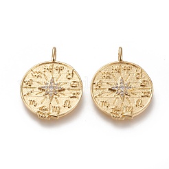 Латунные микропаве прозрачные подвески с фианитом ZIRC-L091-057G