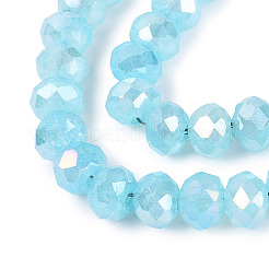 Colliers de perles en verre imitation jade craquelé teintées&nbsp;EGLA-Q131-02B-04