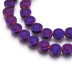 Fili di perline di ematite sintetica non magnetica a tema autunnale&nbsp;G-I208-12-D