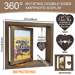 Двусторонние деревянные вращающиеся фоторамки с подвеской в форме сердца своими руками DJEW-WH0076-006