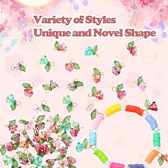 50шт 5 цвета стеклянные подвески FIND-CJ0001-15