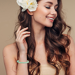 1 нить бусин из малайзийского нефрита&nbsp;G-AN0001-08B