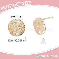 16 paio di orecchini a bottone in ottone&nbsp;KK-GO0001-43
