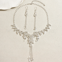 Элегантные комплекты из сплава с кисточками-бабочками и ожерельями для свадьбы&nbsp;QJ0364
