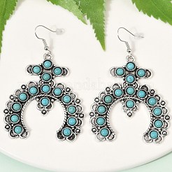 Серьги-подвески из искусственного сплава бирюзы для женщин&nbsp;LS-EJEW-U053-10AS-02
