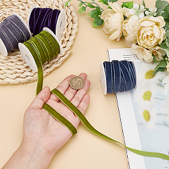 40 ярд двухцветной односторонней бархатной ленты с 4 пустыми пластиковыми катушками SRIB-HY0001-09B