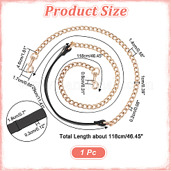 Sangles de sac à bandoulière en chaîne gourmette en alliage de zinc&nbsp;DIY-WH0430-124B