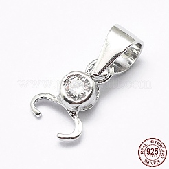 Антикоррозийное родиевое покрытие 925 стерлинговое серебро микропаве кубические цирконии подвески баилы STER-E053-49P