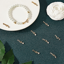 10 шт. застежки-крючки и S-образные крючки из латуни с прозрачным кубическим цирконием KK-BBC0012-47