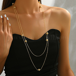 Минималистичные ожерелья из цельнолитой круглой полой цепочке из звеньев для многослойного ношения и особых случаев&nbsp;QH7554