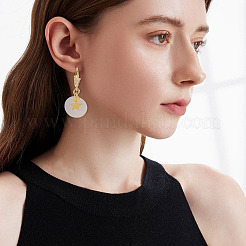 2шт латунные серьги-кольца с микро-паве из прозрачного кубического циркония&nbsp;KK-TA0003-35