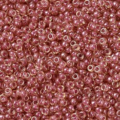 MIYUKIラウンドロカイユビーズ  日本製シードビーズ  （rr373)ダークローズライニングライトトパーズ光沢  11/0  2x1.3mm  穴：0.8mm  約1100PCS /ボトル  10 G /ボトル&nbsp;SEED-JP0008-RR0373