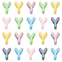 20 pièce de perles européennes en acrylique opaque avec placage UV&nbsp;OACR-TADJ0001-16Y
