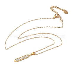 Ожерелья с подвеской в виде гороха из нержавеющей стали 304 с микропаве из прозрачного кубического циркония для женщин NJEW-U045-02G