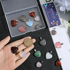 18шт 9 стиля подвески из натуральных и синтетических смешанных драгоценных камней&nbsp;G-SC0002-59