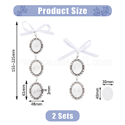 2 шт. 2 стиля овальные подвесные украшения из сплава&nbsp;HJEW-AB00441