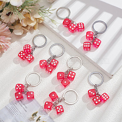 8шт. брелки из смолы в виде игральных костей&nbsp;KEYC-ME0001-03A