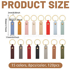 120 pièces 15 couleurs porte-clés en cuir pu&nbsp;KEYC-GL0001-19