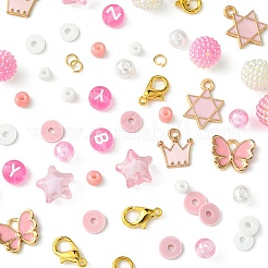 Kit di gioielli con braccialetti rotondi in acrilico e perle di vetro fai da te&nbsp;DIY-FS0006-29A