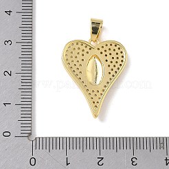 Ciondoli in ottone bicolore con micro pavé di zirconi cubici trasparenti&nbsp;KK-L268-025G-01