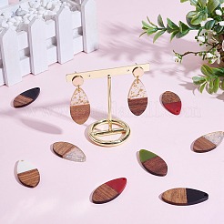 14 pièces 7 styles résine opaque et pendentifs en résine feuille transparente&nbsp;RESI-SZ0001-85